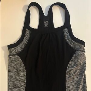 Champion Women's Black and Heather Gray Tank Top